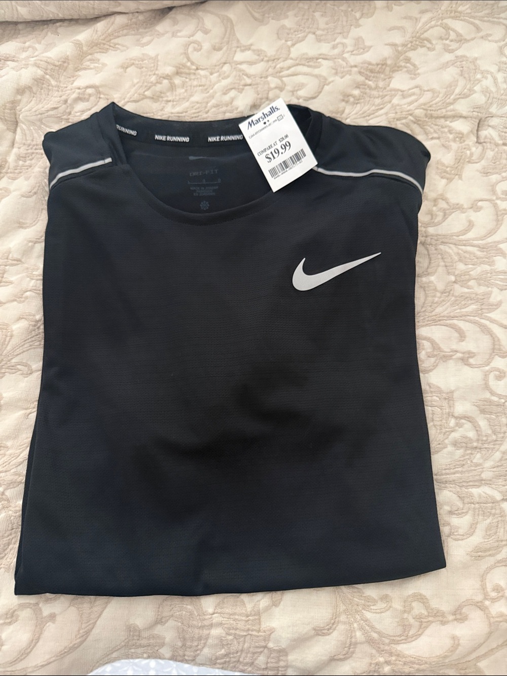 Nike Black Performance Tee with Silver Swoosh